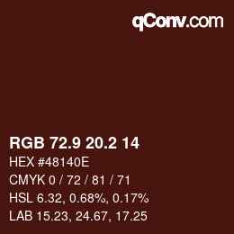 Color code: RGB 72.9 20.2 14 | qconv.com