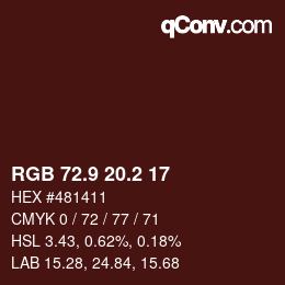 Color code: RGB 72.9 20.2 17 | qconv.com