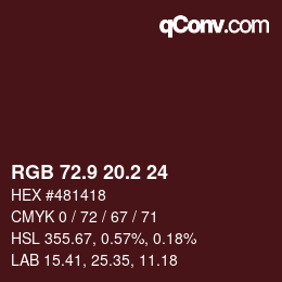 Color code: RGB 72.9 20.2 24 | qconv.com