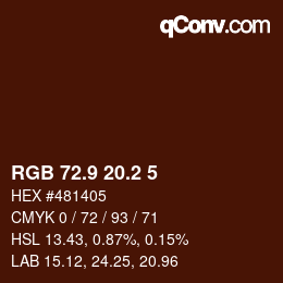 Color code: RGB 72.9 20.2 5 | qconv.com