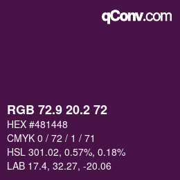 カラーコード: RGB 72.9 20.2 72 | qconv.com