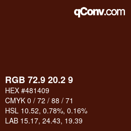 Color code: RGB 72.9 20.2 9 | qconv.com