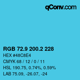 Color code: RGB 72.9 200.2 228 | qconv.com