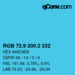 Farbcode: RGB 72.9 200.2 232 | qconv.com