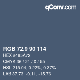 カラーコード: RGB 72.9 90 114 | qconv.com