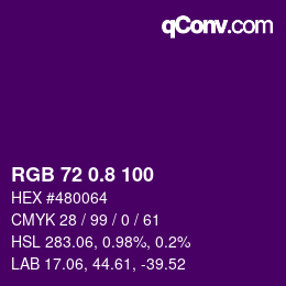 カラーコード: RGB 72 0.8 100 | qconv.com