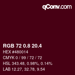 カラーコード: RGB 72 0.8 20.4 | qconv.com
