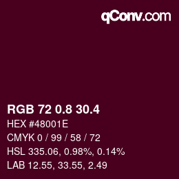 カラーコード: RGB 72 0.8 30.4 | qconv.com