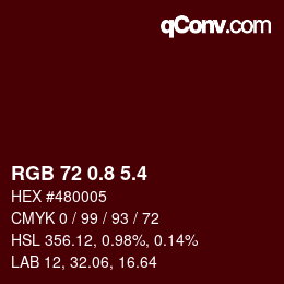 カラーコード: RGB 72 0.8 5.4 | qconv.com