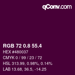 カラーコード: RGB 72 0.8 55.4 | qconv.com