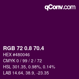 カラーコード: RGB 72 0.8 70.4 | qconv.com