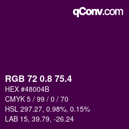 カラーコード: RGB 72 0.8 75.4 | qconv.com