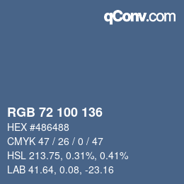 Color code: RGB 72 100 136 | qconv.com