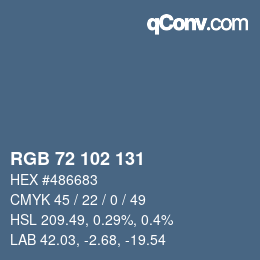 Color code: RGB 72 102 131 | qconv.com