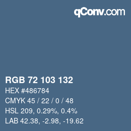 Farbcode: RGB 72 103 132 | qconv.com