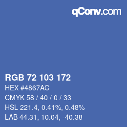 Color code: RGB 72 103 172 | qconv.com