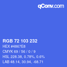 Color code: RGB 72 103 232 | qconv.com