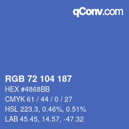 カラーコード: RGB 72 104 187 | qconv.com