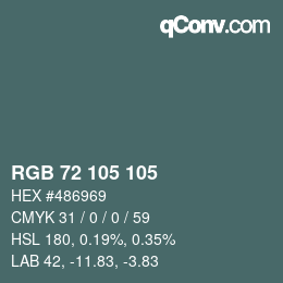 カラーコード: RGB 72 105 105 | qconv.com