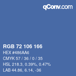 カラーコード: RGB 72 106 166 | qconv.com