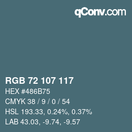 Farbcode: RGB 72 107 117 | qconv.com
