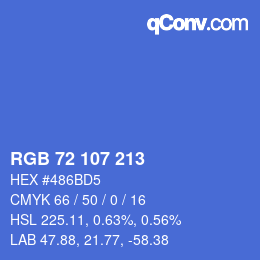 Color code: RGB 72 107 213 | qconv.com