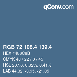 カラーコード: RGB 72 108.4 139.4 | qconv.com