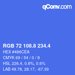 カラーコード: RGB 72 108.8 234.4 | qconv.com