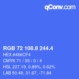 カラーコード: RGB 72 108.8 244.4 | qconv.com