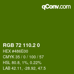 カラーコード: RGB 72 110.2 0 | qconv.com