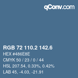 カラーコード: RGB 72 110.2 142.6 | qconv.com