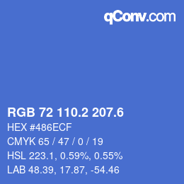 カラーコード: RGB 72 110.2 207.6 | qconv.com