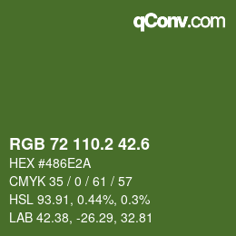 カラーコード: RGB 72 110.2 42.6 | qconv.com
