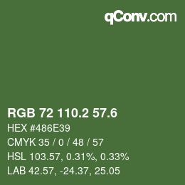 カラーコード: RGB 72 110.2 57.6 | qconv.com