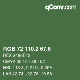 カラーコード: RGB 72 110.2 67.6 | qconv.com