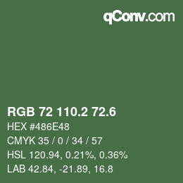 カラーコード: RGB 72 110.2 72.6 | qconv.com