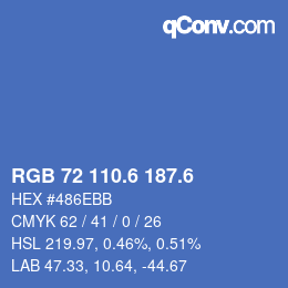 カラーコード: RGB 72 110.6 187.6 | qconv.com