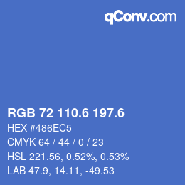 カラーコード: RGB 72 110.6 197.6 | qconv.com