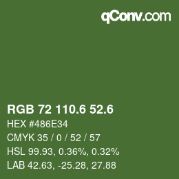 カラーコード: RGB 72 110.6 52.6 | qconv.com