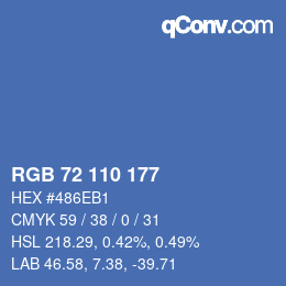 颜色代码: RGB 72 110 177 | qconv.com
