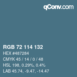 Color code: RGB 72 114 132 | qconv.com