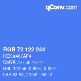 Color code: RGB 72 122 244 | qconv.com