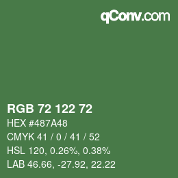 Código de color: RGB 72 122 72 | qconv.com