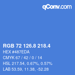 カラーコード: RGB 72 126.8 218.4 | qconv.com
