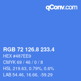 カラーコード: RGB 72 126.8 233.4 | qconv.com