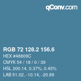 カラーコード: RGB 72 128.2 156.6 | qconv.com