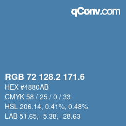 カラーコード: RGB 72 128.2 171.6 | qconv.com