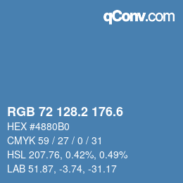カラーコード: RGB 72 128.2 176.6 | qconv.com
