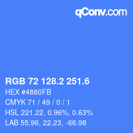 カラーコード: RGB 72 128.2 251.6 | qconv.com