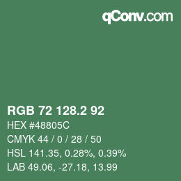 カラーコード: RGB 72 128.2 92 | qconv.com